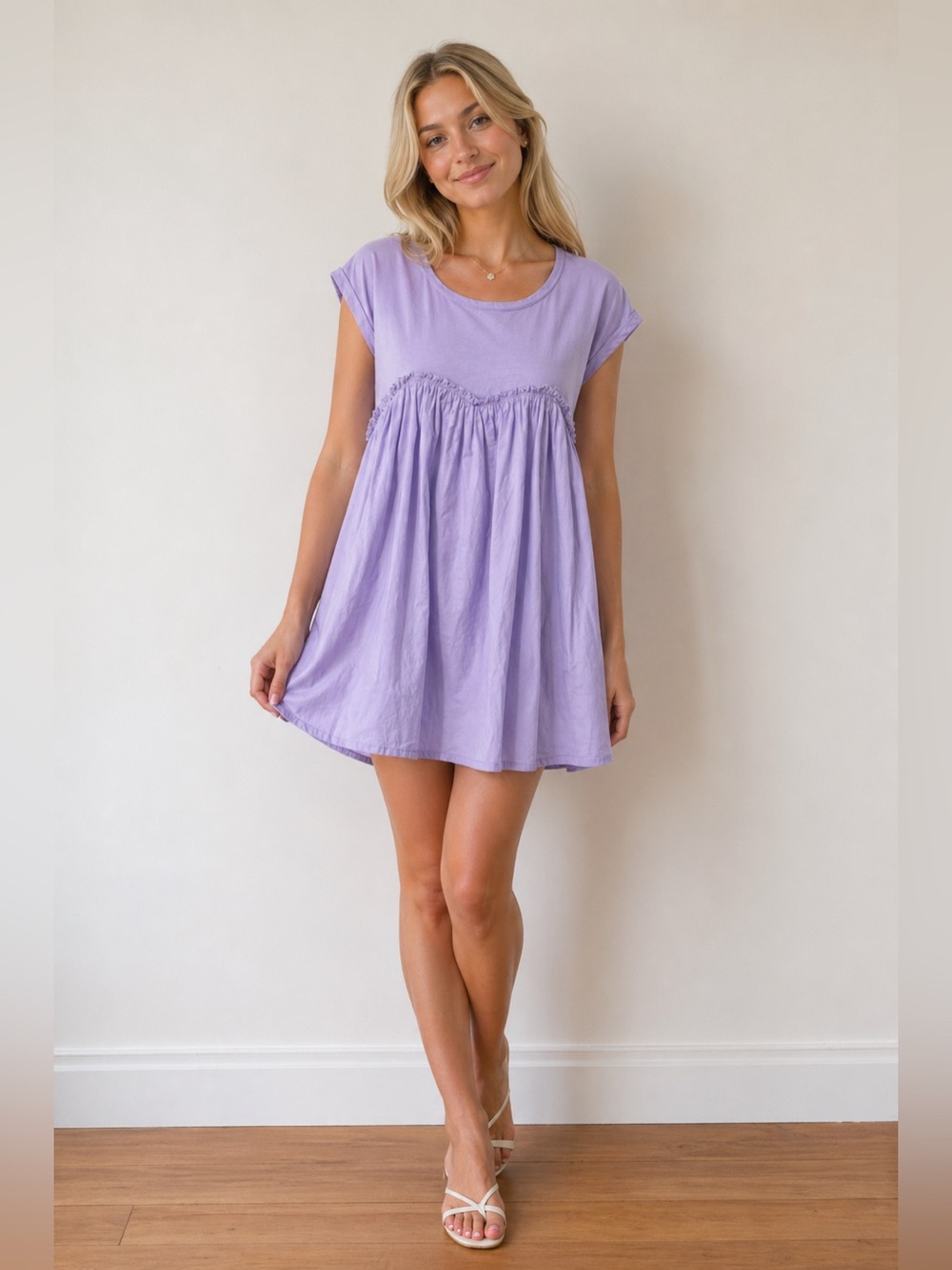 TALULAH Lavender Mini Baby Doll Dress